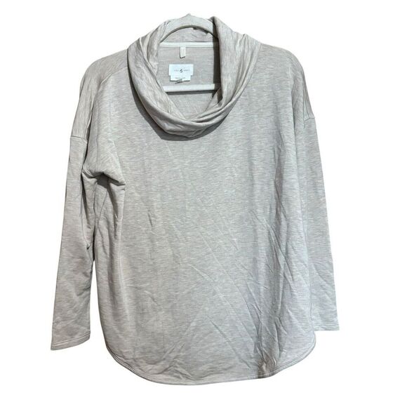 Lou & Grey Tops - Lou & Grey Slub Top Womens Small Beige Signature Soft Cowl Neck Stretch Blouse